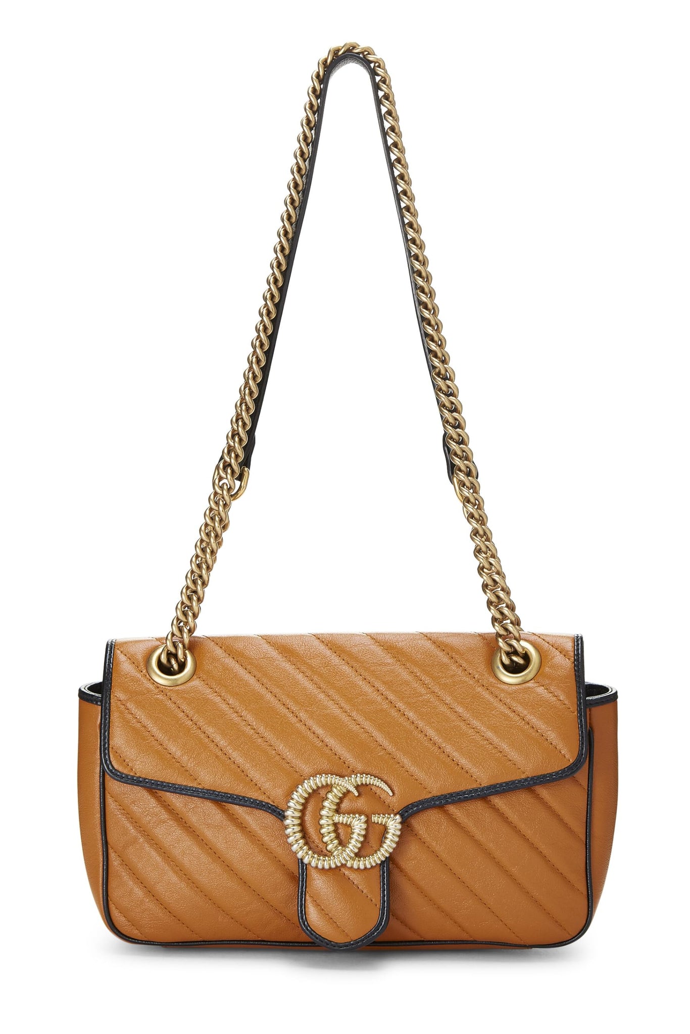 Gucci, Orange Leather Torchon Marmont Shoulder Bag Small, Orange