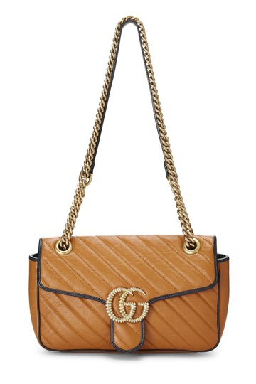 Gucci, Orange Leather Torchon Marmont Shoulder Bag Small, Orange