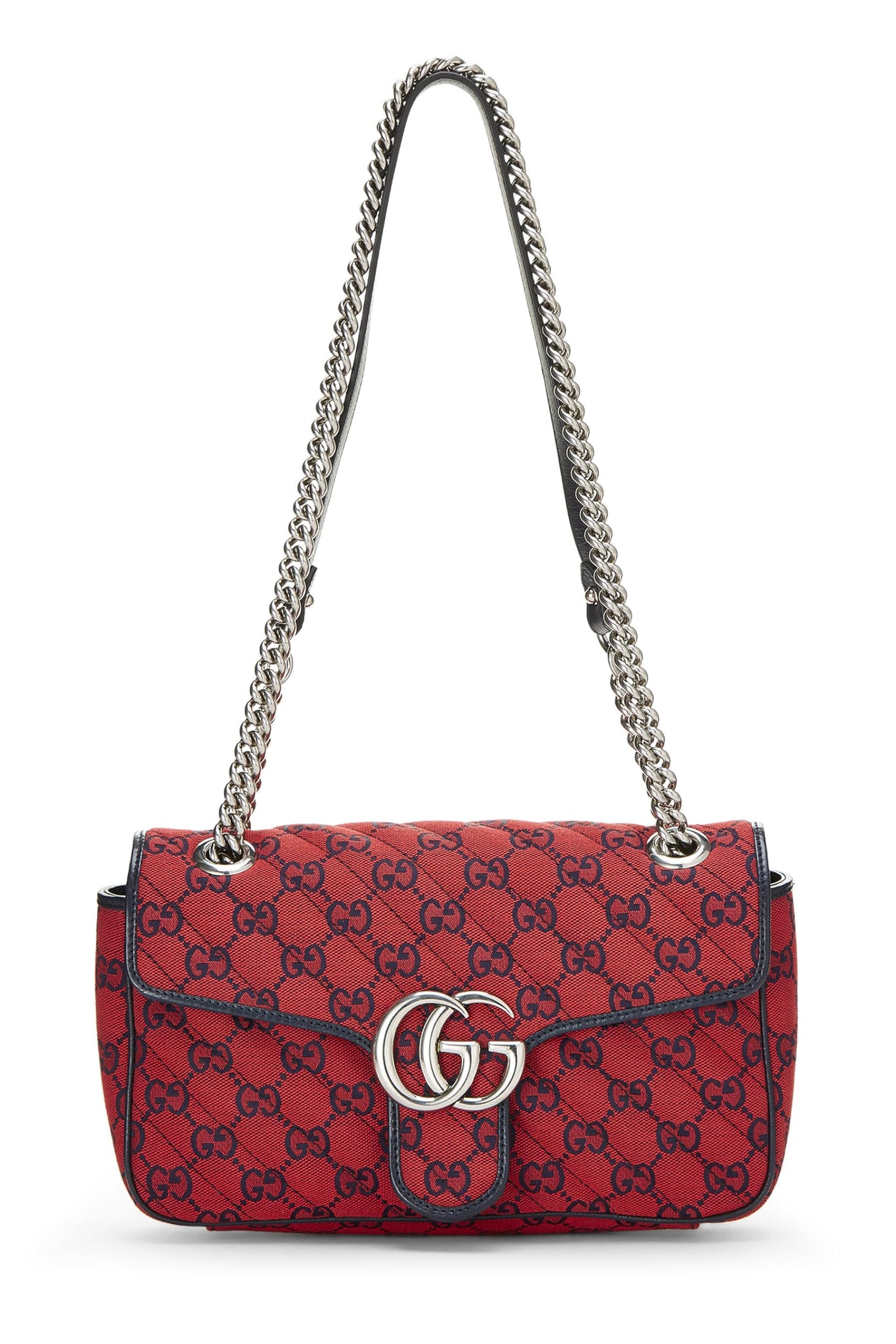 Gucci, Red GG Canvas Marmont Shoulder Bag Small, Red