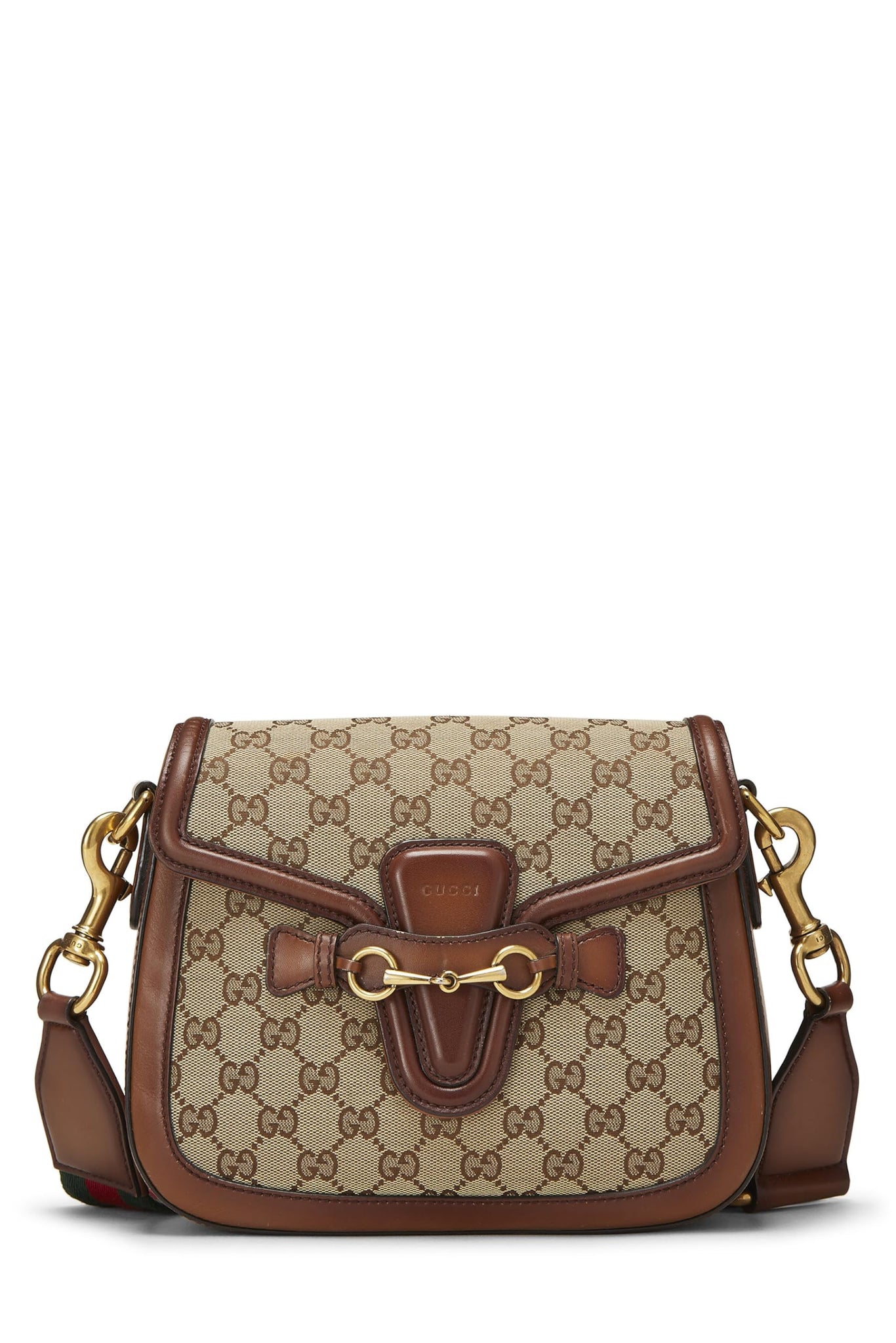 Gucci, Original GG Canvas Lady Web Shoulder Bag Small, Brown