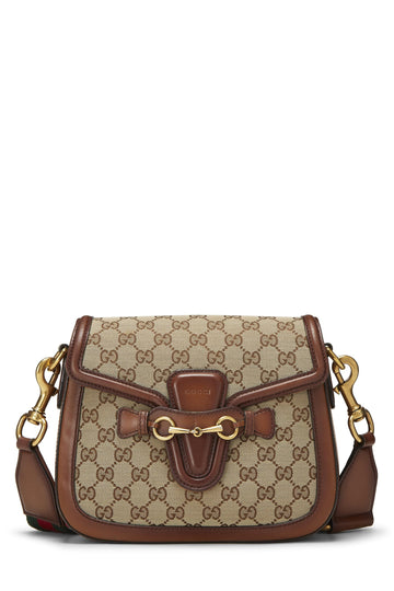 Gucci, Original GG Canvas Lady Web Shoulder Bag Small, Brown