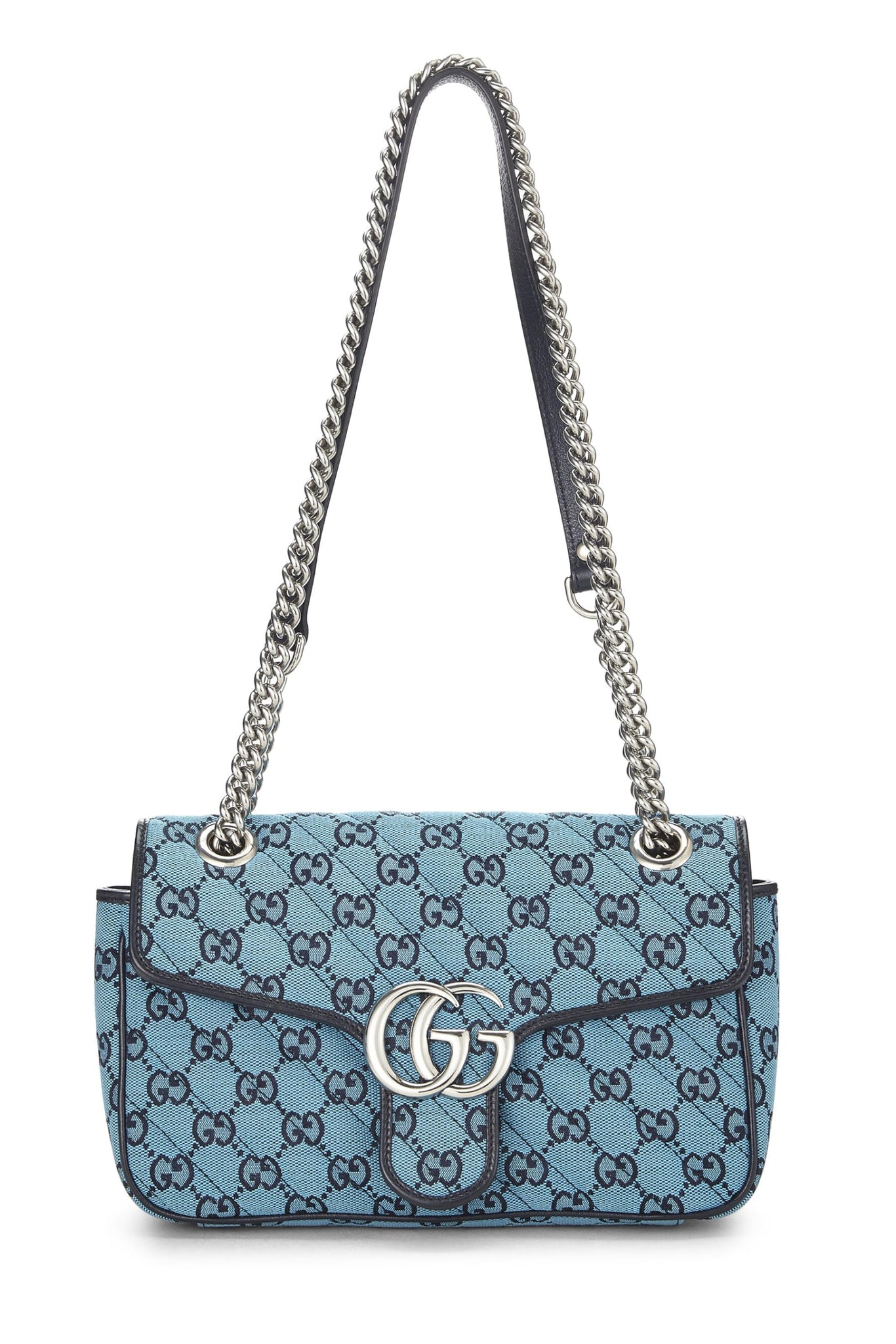 Gucci, Blue GG Canvas Marmont Shoulder Bag Small, Blue