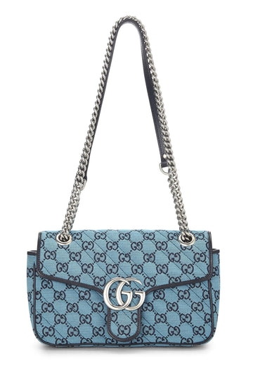 Gucci, Blue GG Canvas Marmont Shoulder Bag Small, Blue