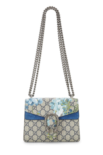 Gucci, Blue GG Blooms Supreme Canvas Dionysus Shoulder Bag Mini, Blue