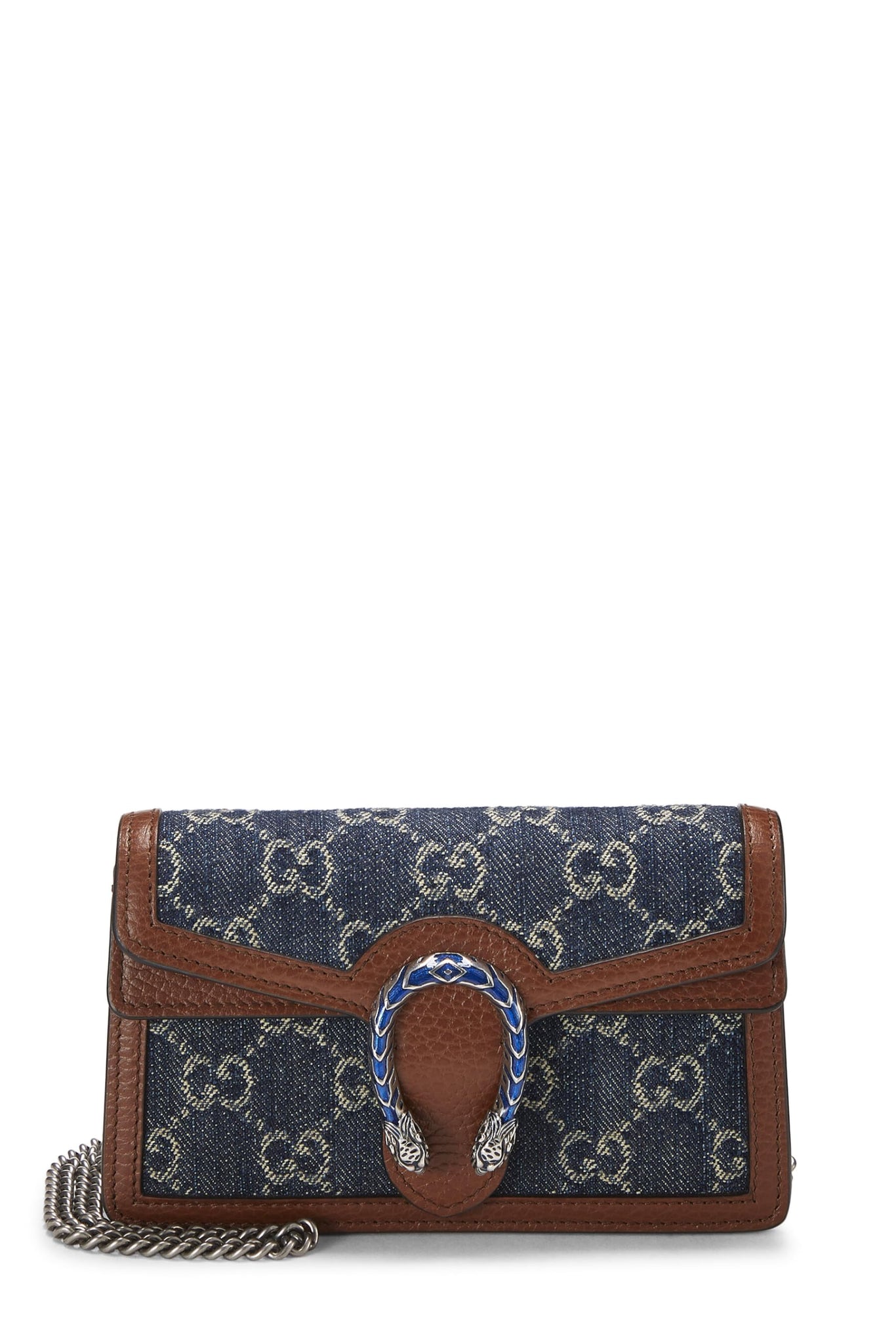 Gucci, Blue GG Denim Dionysus Shoulder Bag Mini, Blue