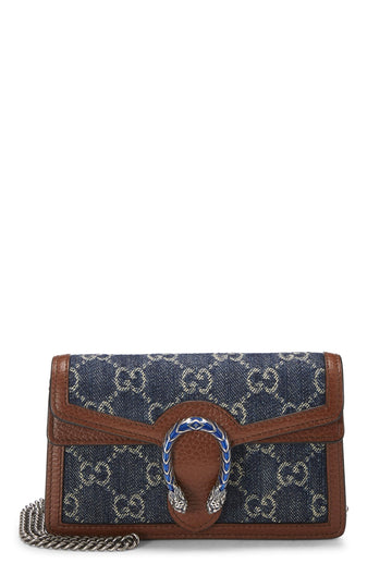 Gucci, Blue GG Denim Dionysus Shoulder Bag Mini, Blue