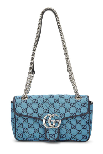 Gucci, Blue GG Canvas Marmont Shoulder Bag Small, Blue