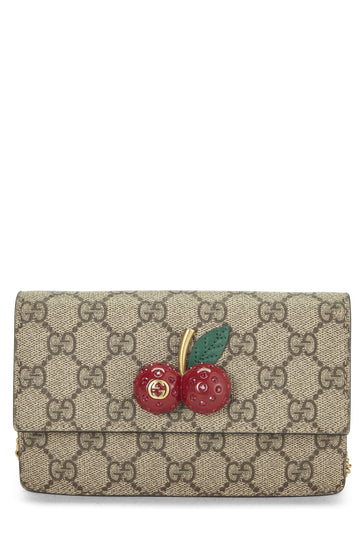Gucci, Red Original GG Supreme Canvas Cherry Convertible Clutch Mini, Red