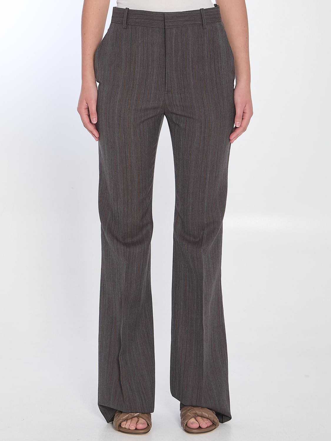 BOTTEGA VENETA Wool Trousers with Thin Stripes - Size IT 38
