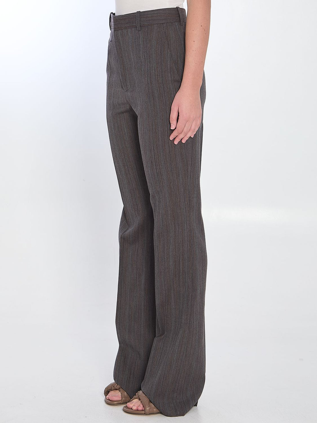 BOTTEGA VENETA Wool Trousers with Thin Stripes - Size IT 38