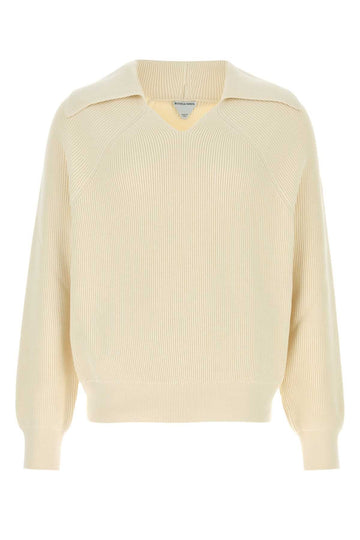 BOTTEGA VENETA Cotton Blend V-Collar Sweater for Men