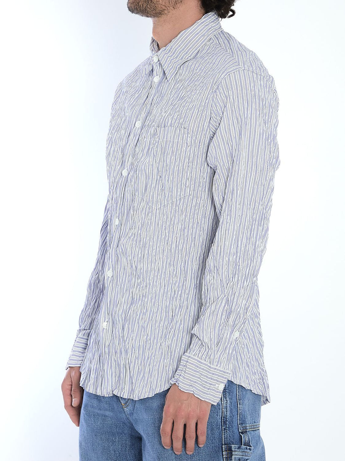 BOTTEGA VENETA Crinkled Cotton Shirt - Size 48