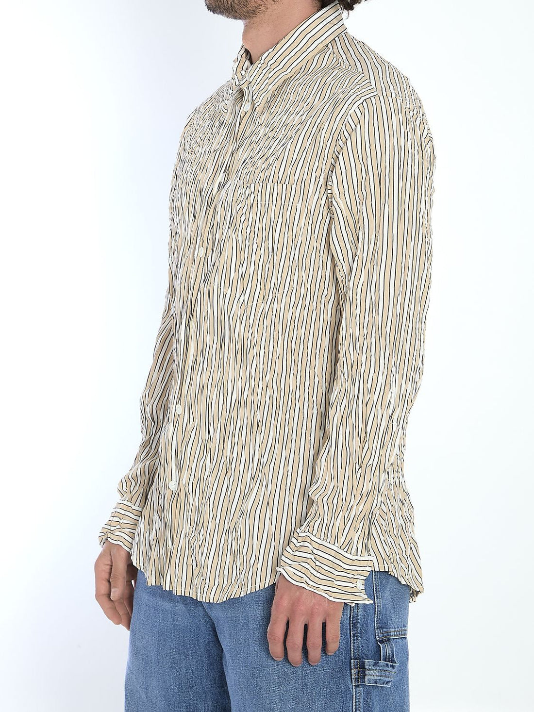 BOTTEGA VENETA Crinkled Cotton Shirt - IT 50