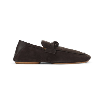 BOTTEGA VENETA Suede Driver Loafers with Knot