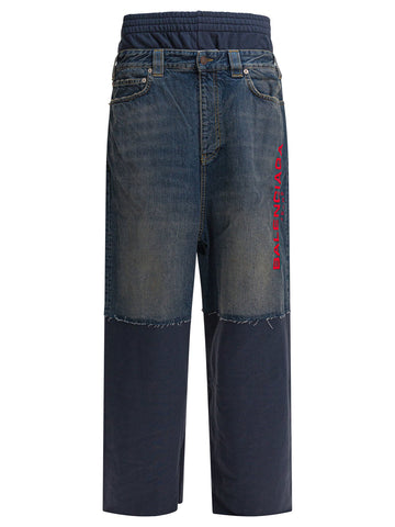 BALENCIAGA Cotton Trousers with Patched Detailing for Men