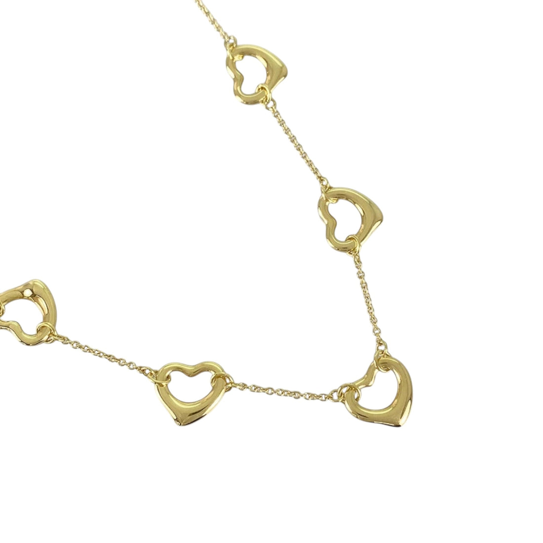 18K Yellow Gold Elsa Peretti 5 Motifs Open Heart Necklace