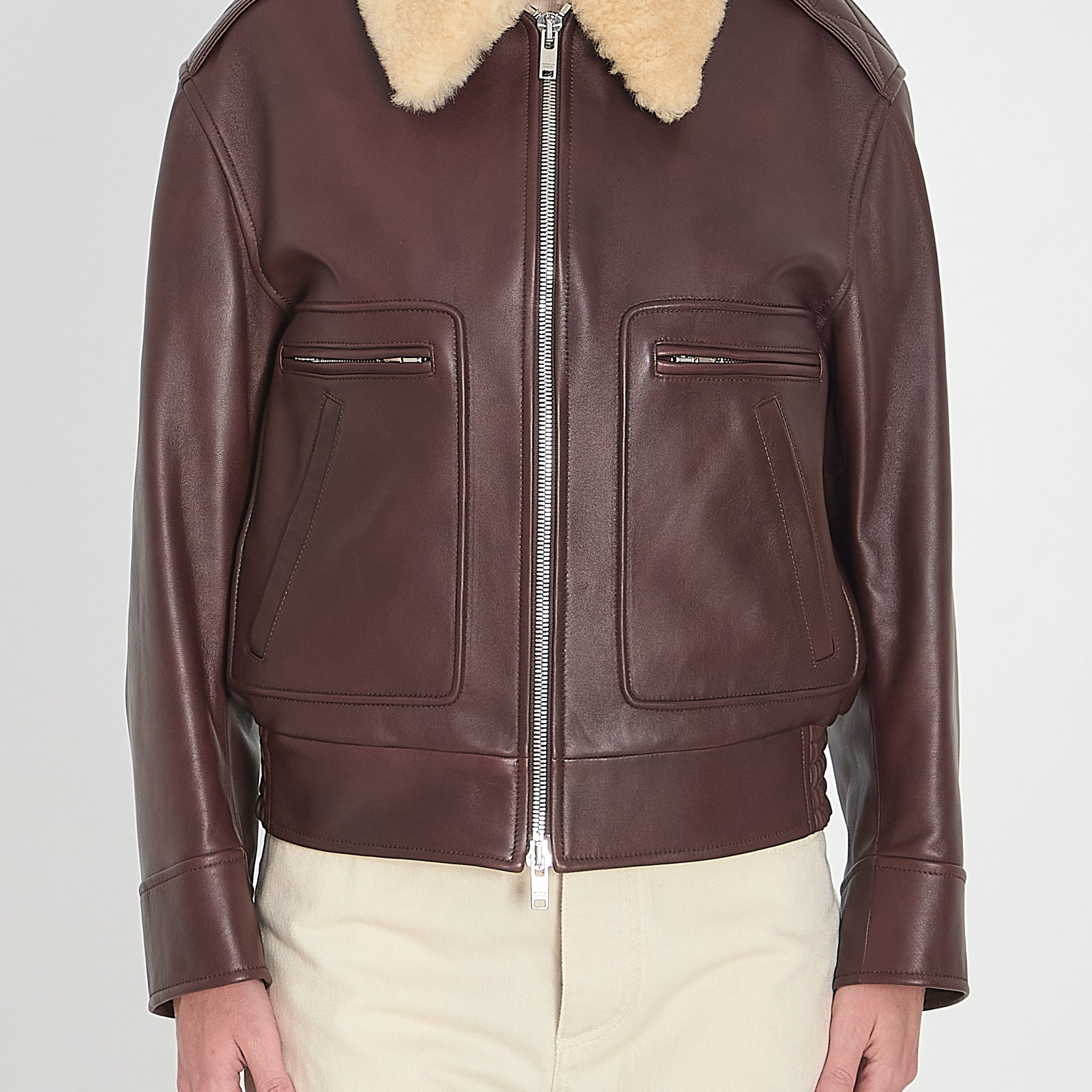 BOTTEGA VENETA Nappa Shearling Blouson Jacket for Women