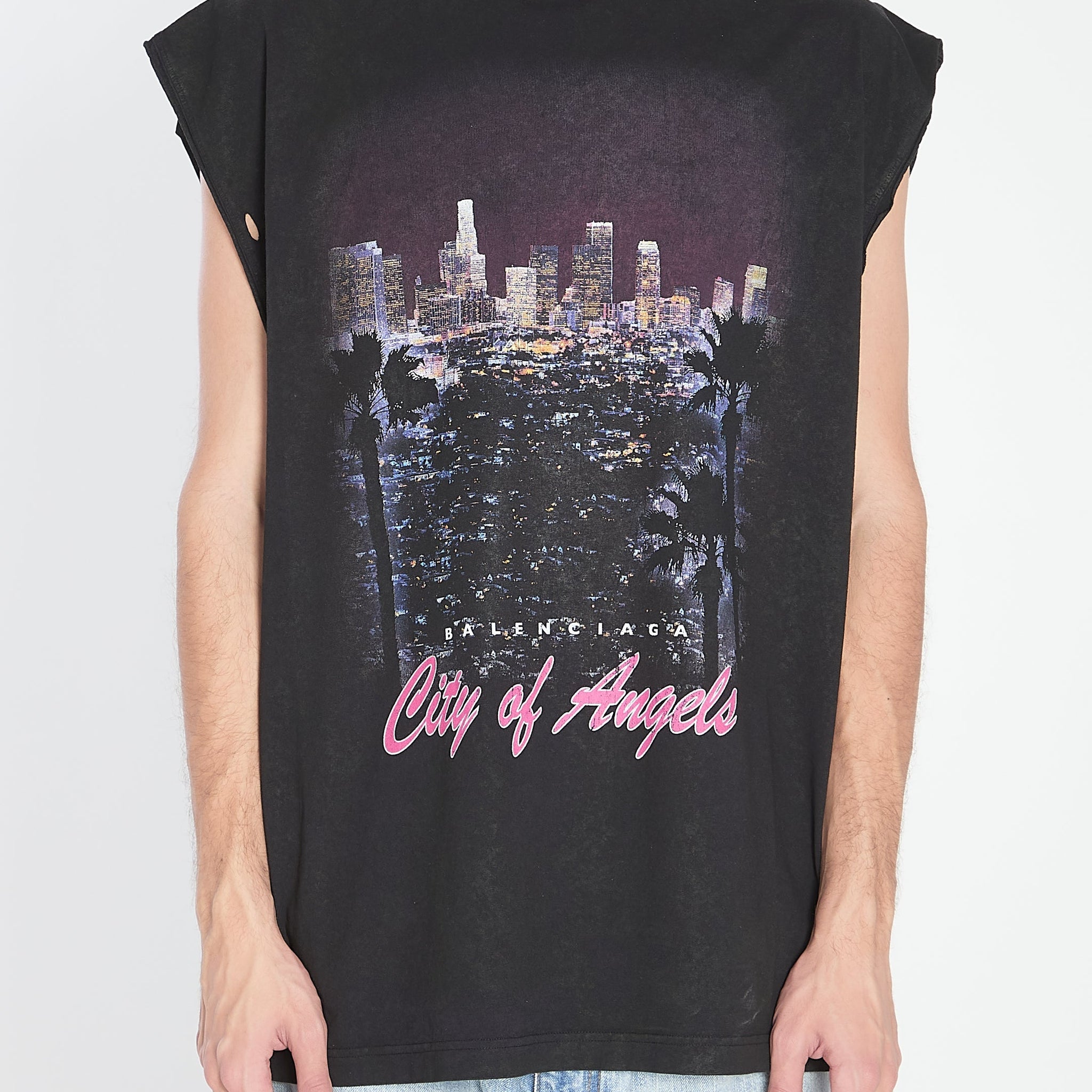 BALENCIAGA City of Angels Oversized Sleeveless T-Shirt - Size 02