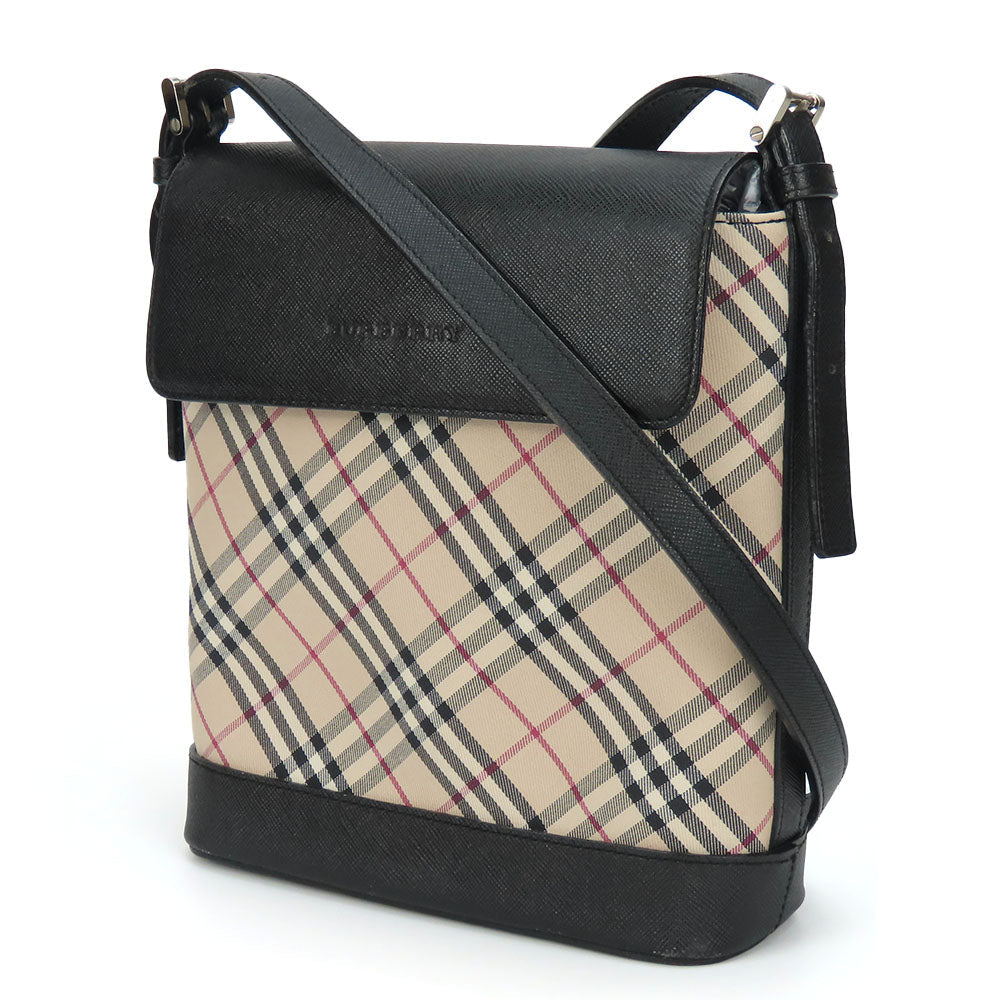 Burberry Nova Check Canvas Leather Shoulder Bag