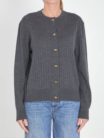 BOTTEGA VENETA Elegant Wool Rib Cardigan for Women