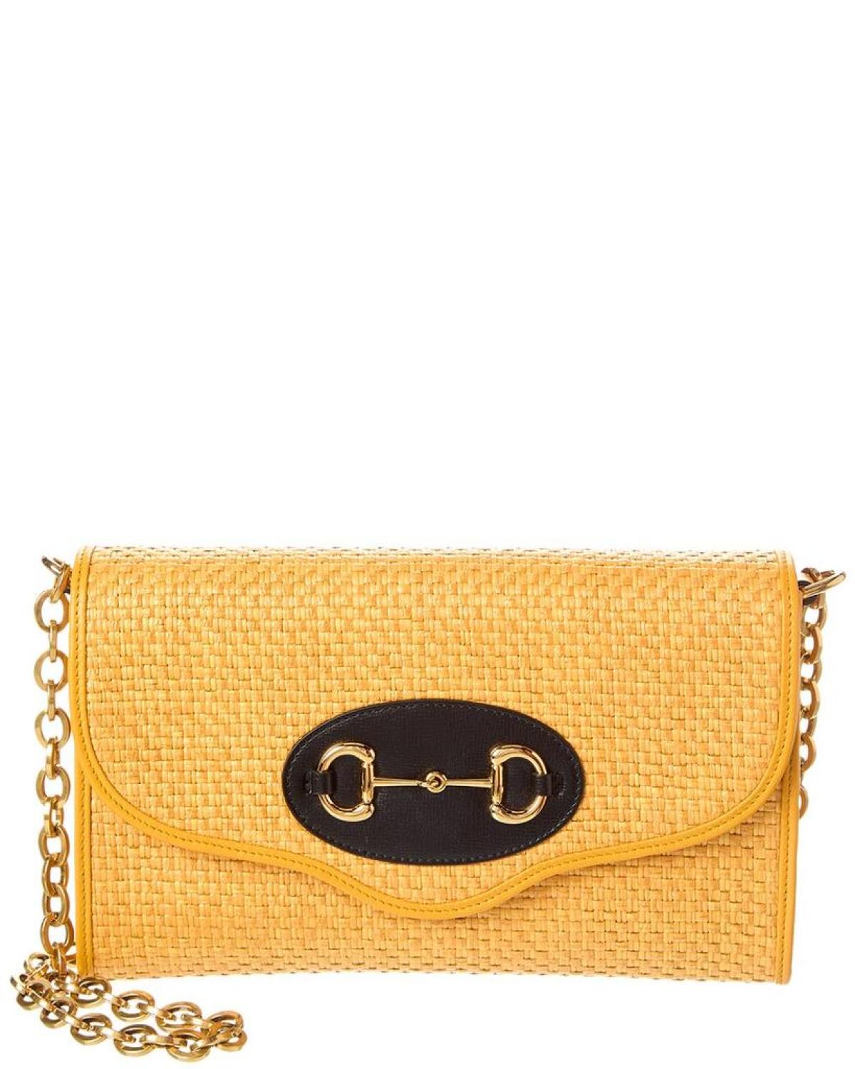 Gucci Horsebit 1955 Leather-Trim Shoulder Bag