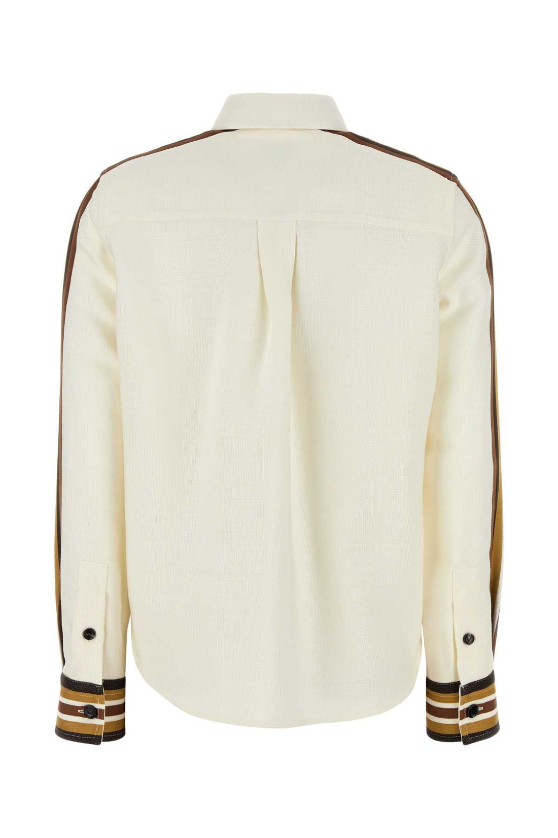 BOTTEGA VENETA Ivory Viscose Blend Shirt with Band Sleeves for Women