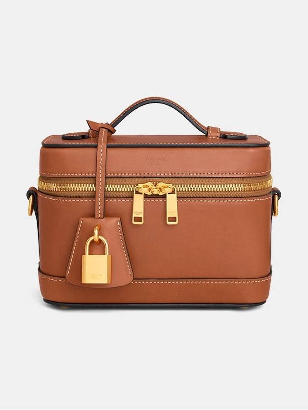 CELINE Vanity Natural Calfskin Cross Bag Tan