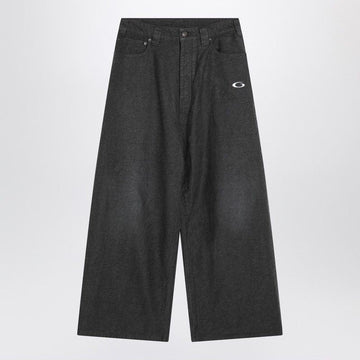 BALENCIAGA Men's Stylish Denim Trousers with Embroidered Logo