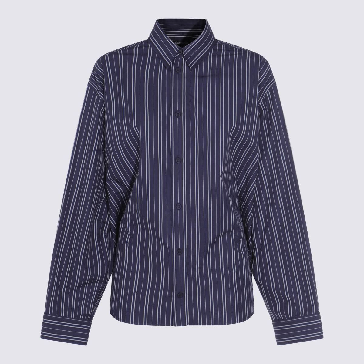 BALENCIAGA Striped Cotton Shirt with Asymmetrical Design for Women