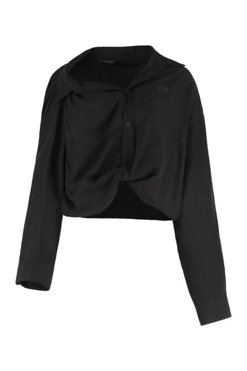 BALENCIAGA One Shoulder Poplin Shirt