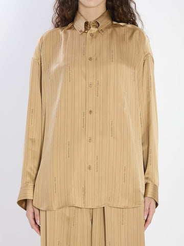 BALENCIAGA Satin Shirt with Striped Pattern - Relaxed Fit