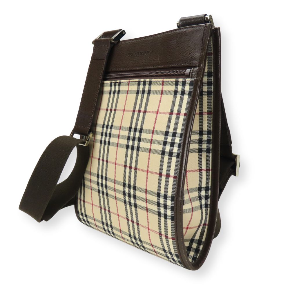 Burberry Nova Check Canvas Leather Shoulder Bag