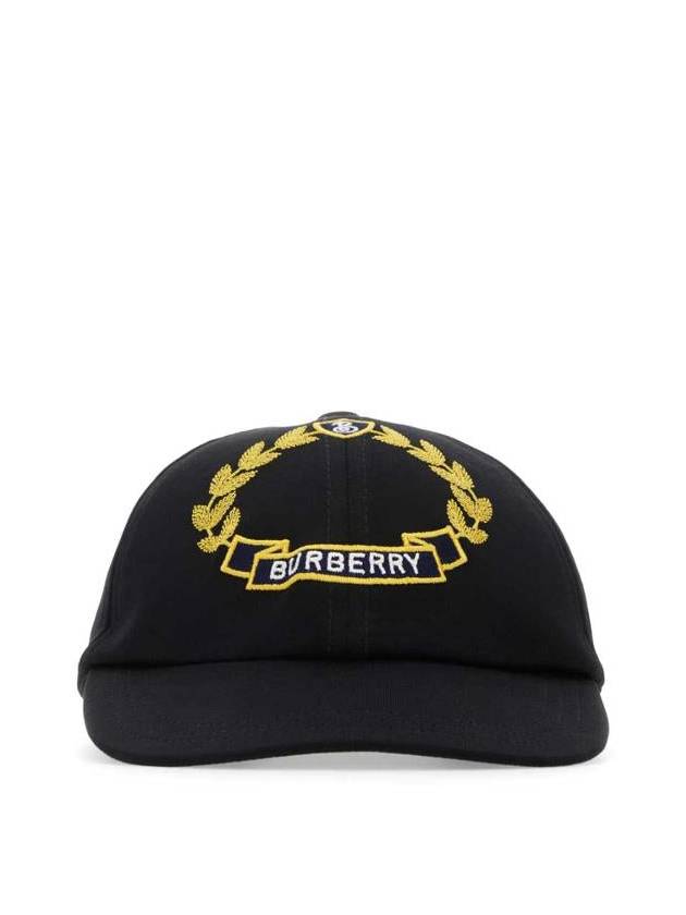 Burberry BLACK Black cotton baseball cap 8069377 A1189