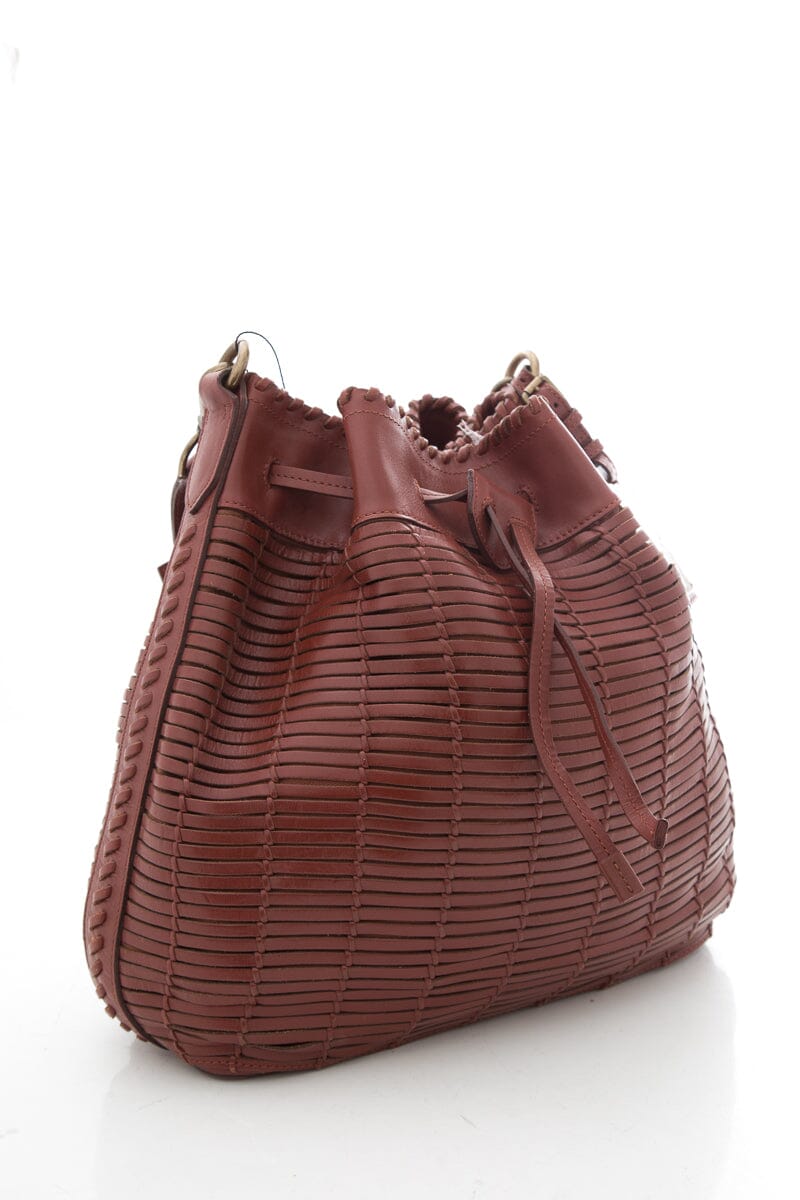 Ralph Lauren Brown Woven Leather Handbag