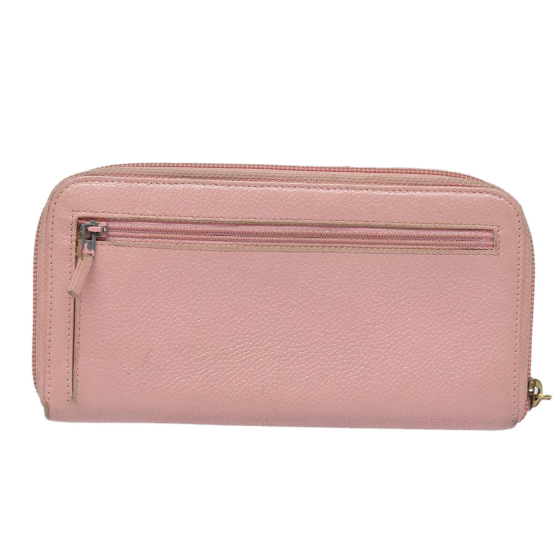 Top Quality Chanel COCO Mark Long Wallet Caviar Skin Pink Gold CC Auth 87035