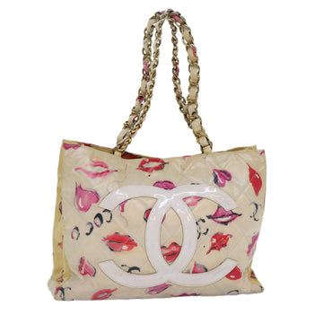 Top Quality Chanel Lip Tote Bag Enamel White Red CC Auth 87655A