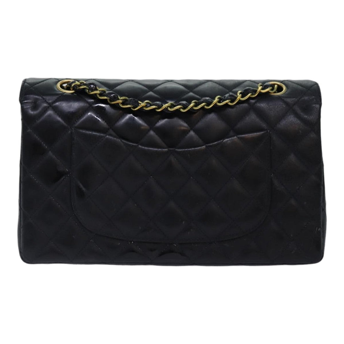 Top Quality Chanel Matelasse Chain Shoulder Bag Leather Black Gold CC Auth 88183