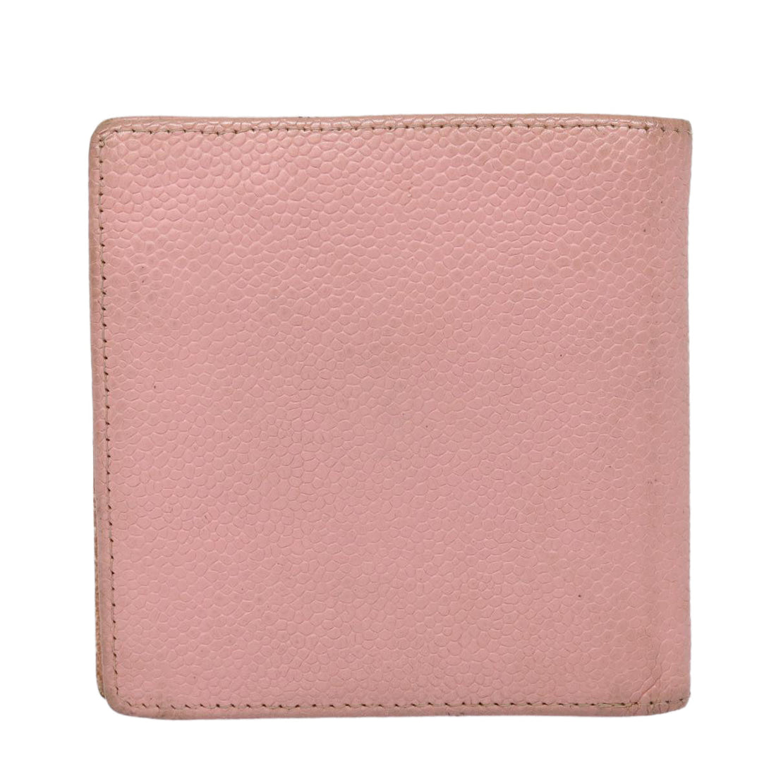 Top Quality Chanel COCO Mark Wallet Caviar Skin Pink Gold CC Auth 88731