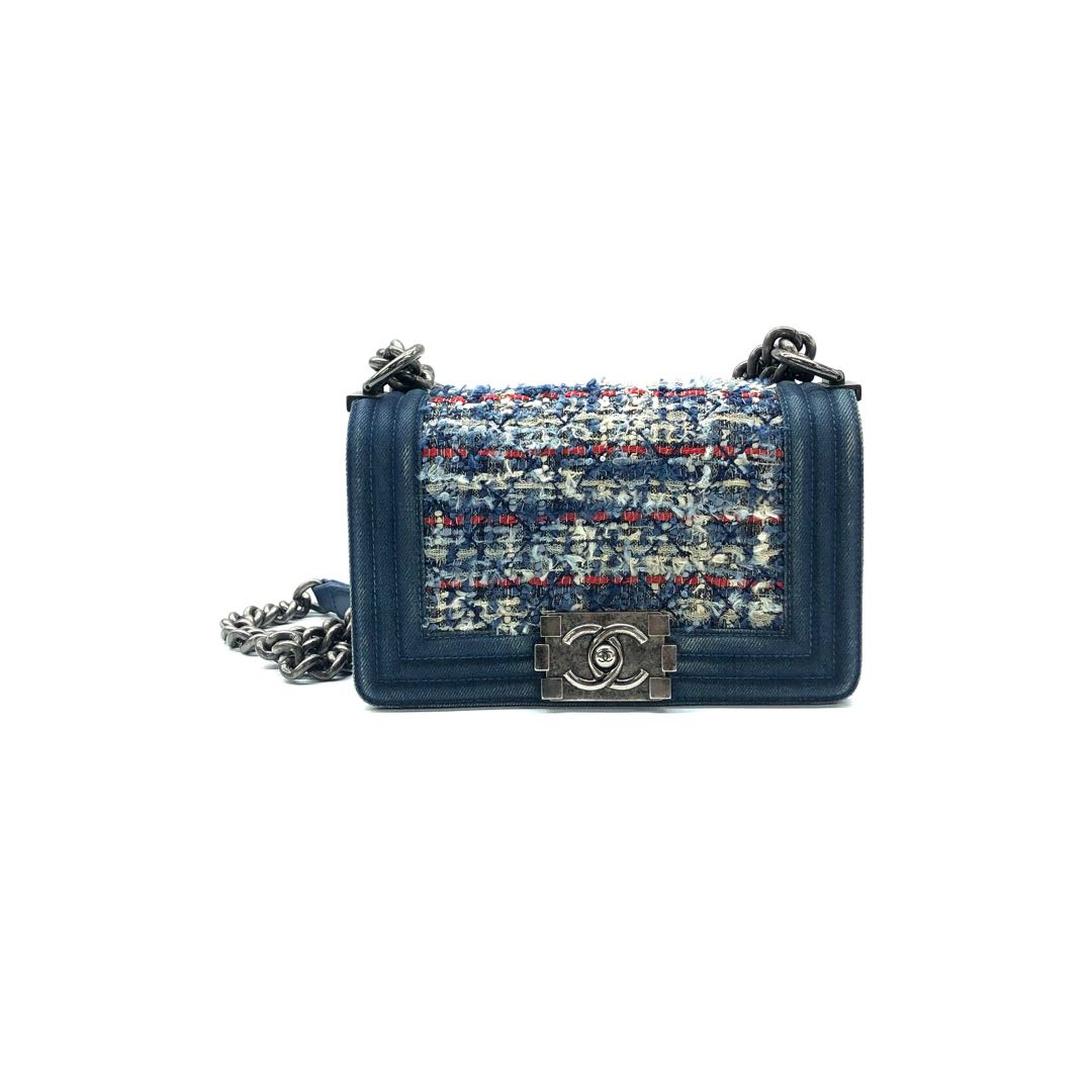 Chanel Le Boy Denim Tweed Shoulder Bag