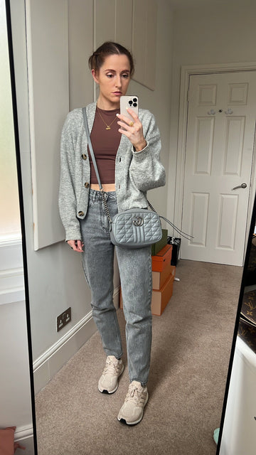 Gucci Aria GG Grey Marmont Small Shoulder Bag