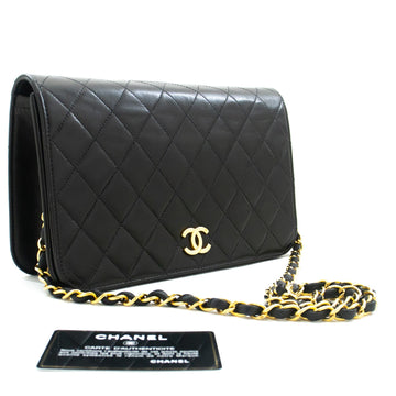 Top Quality Chanel Full New Chain Shoulder Bag Clutch Black Quilted Lambskin