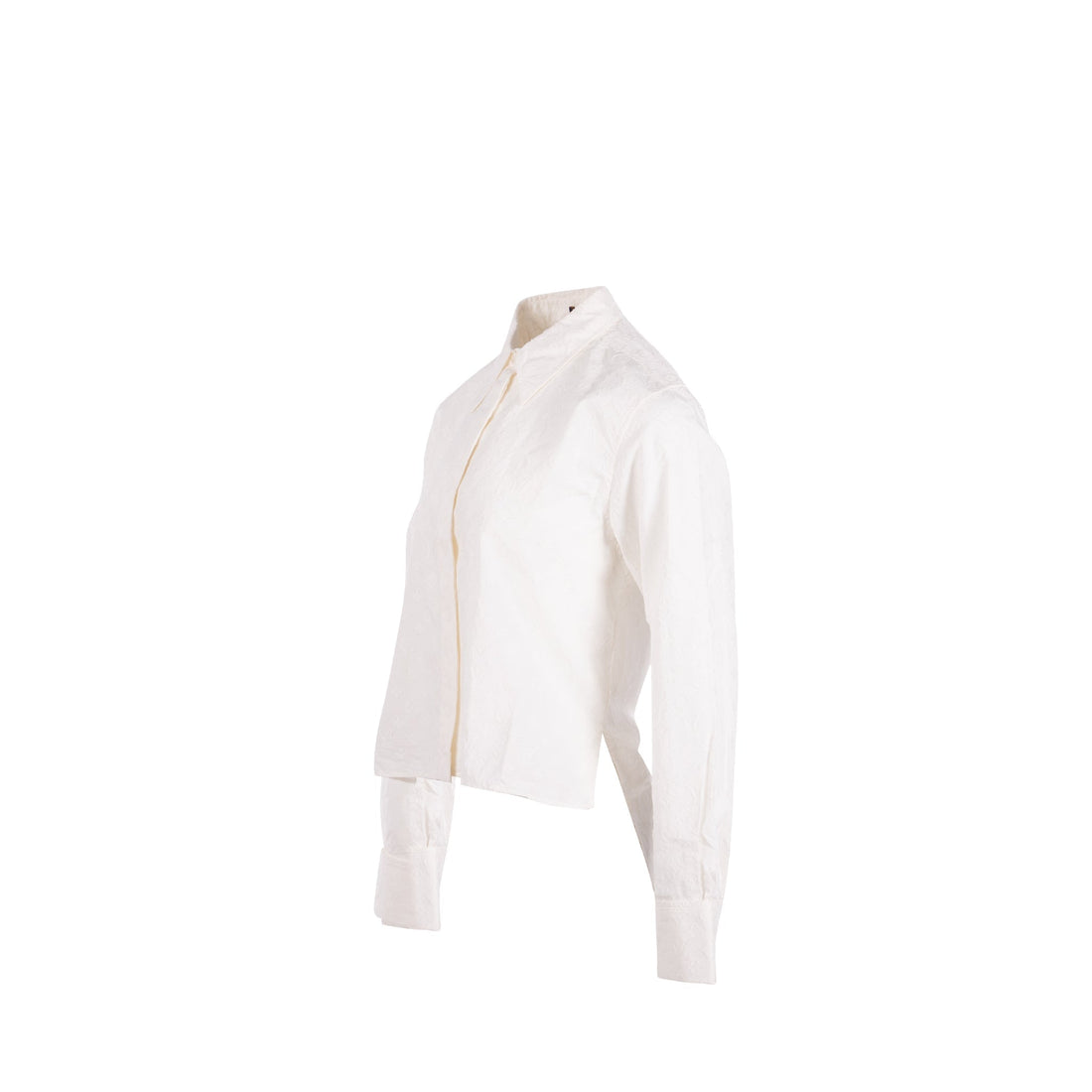 Louis Vuitton Size 40 3D Monogram Long Sleeve Blouse Shirt Cotton White