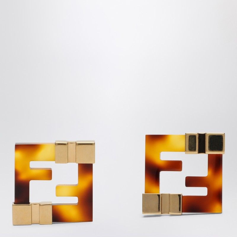 FENDI Forever Earrings in Tortoiseshell Design