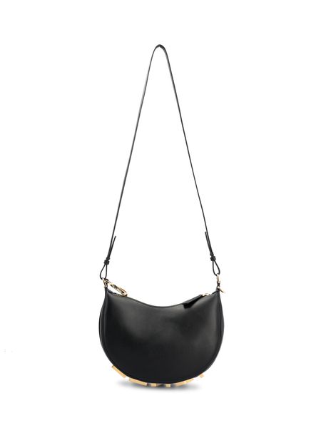 FENDI Mini Hobo Handbag with Logo Plaque