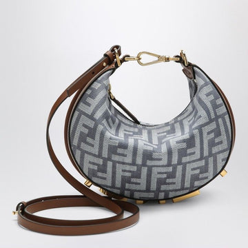 FENDI Mini Hobo Handbag in Jacquard FF Denim Effect
