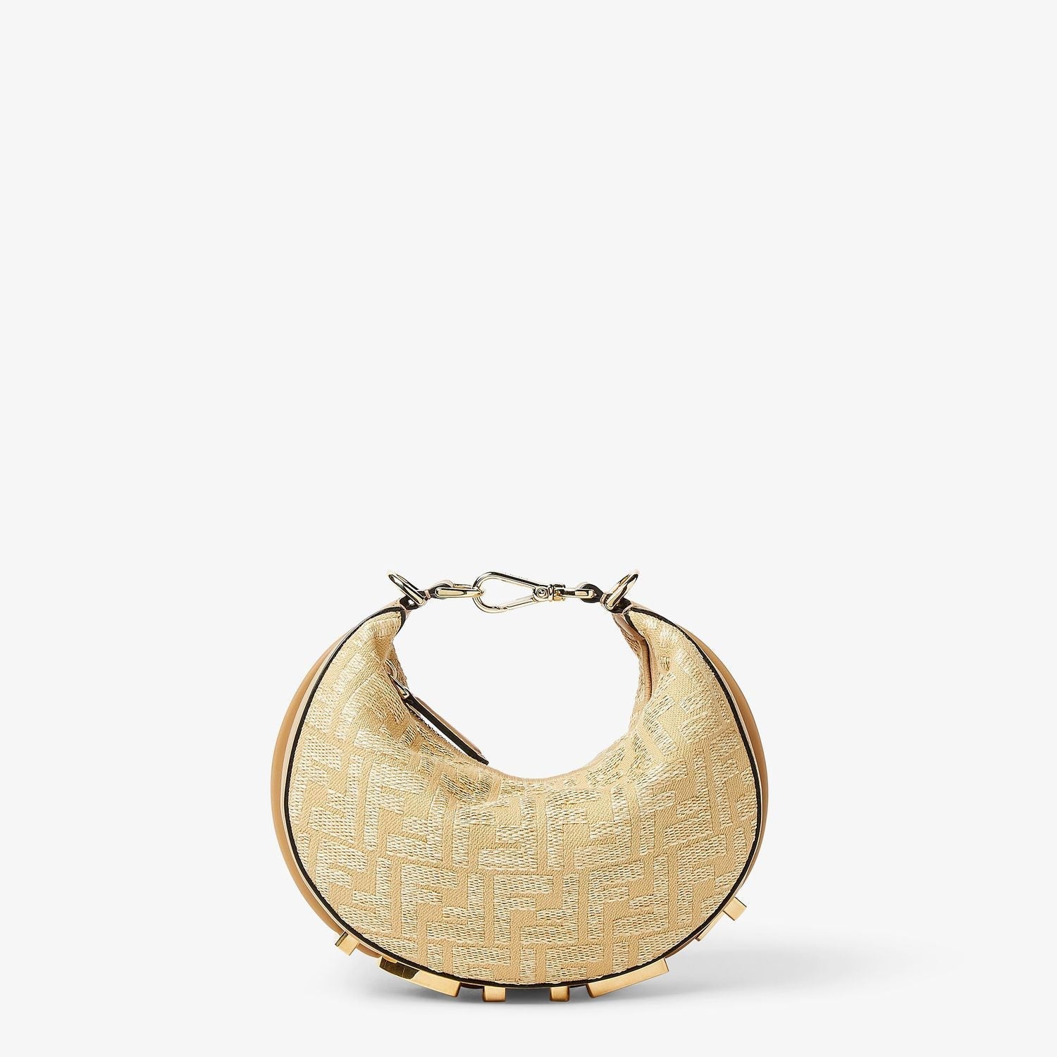 FENDI Mini Hobo Handbag with Raffia Detail
