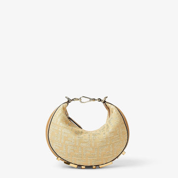 FENDI Mini Hobo Handbag with Raffia Detail