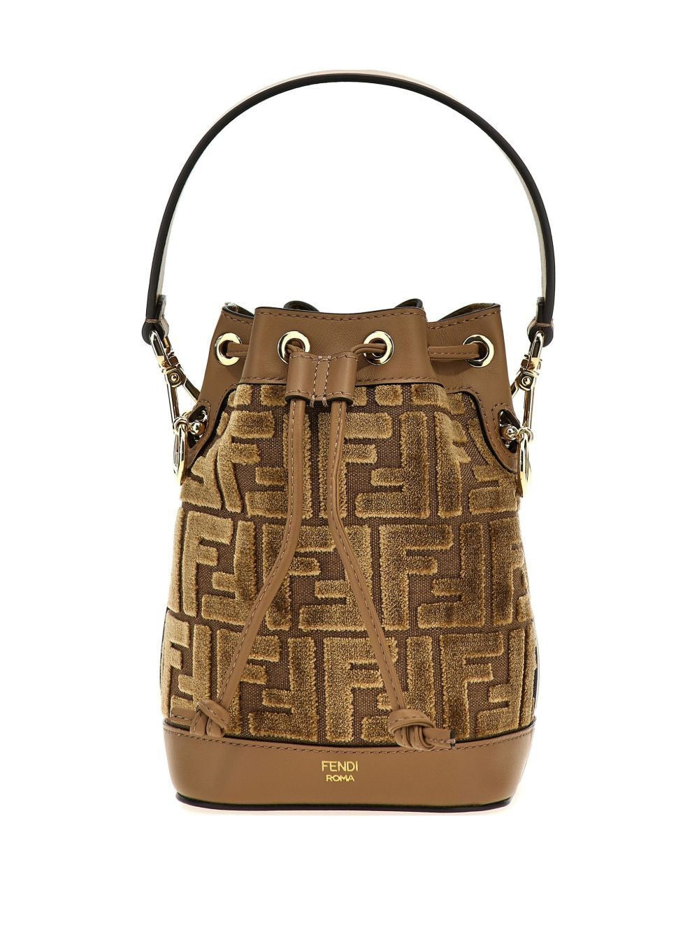 FENDI Mini Jacquard Velvet Handbag