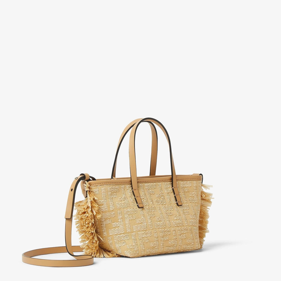FENDI Mini Roll Straw Tote