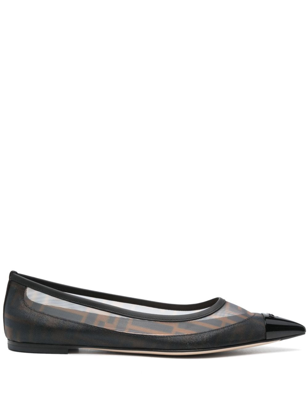 FENDI Mini Colibri Net Print Ballet Flats
